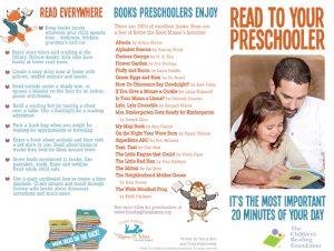 The Children's Reading Foundation Read with your preschooler brochure